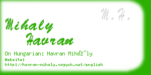 mihaly havran business card